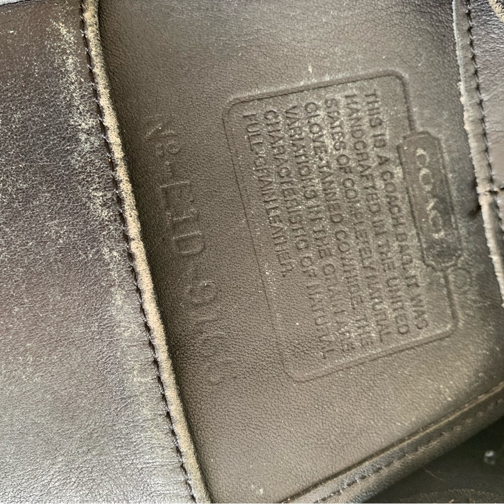 Vintage 90s distressed Coach Black Leather Legacy Drawstring Bag - Picture 5 of 8